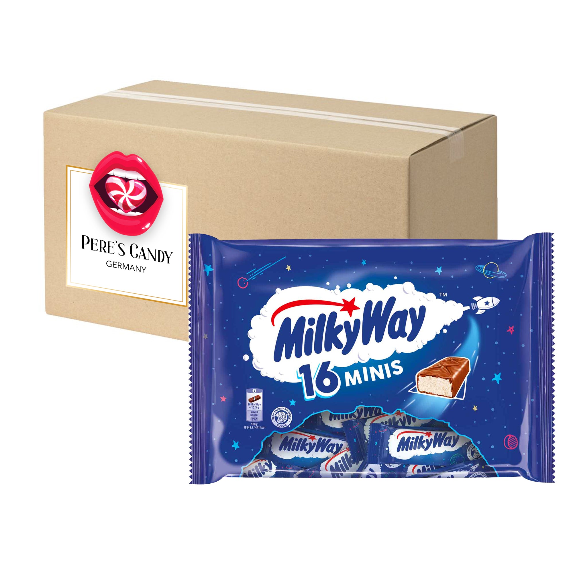 Milky Way Minis 2 X 227g Mini Milk Chocolate Bars With Light And Fluffy Whipped Candy Cream 550g