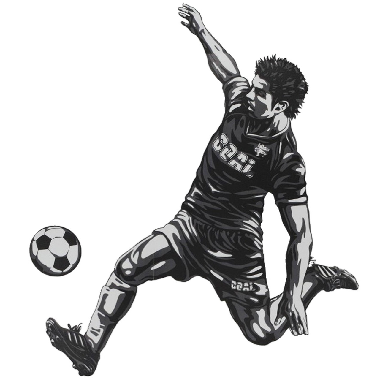Image of 2pcs. Set Tattoo / Window Picture / Sticker - "soccer Player Ball Soccer" - Wall Sticker Decal - Club - Soccer Player