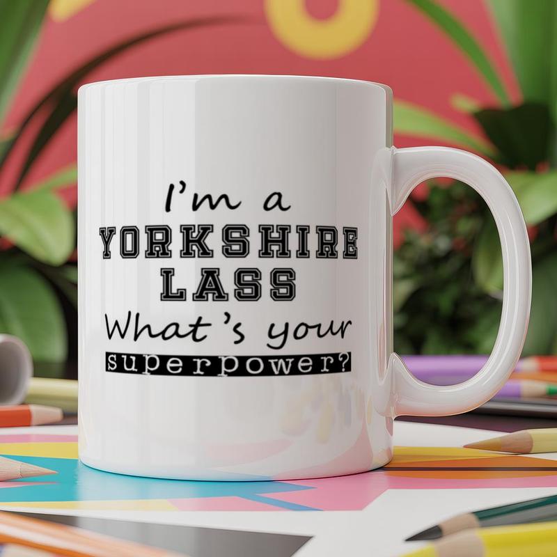 TEMU Hippowarehouse Mug I'm A Yorkshire Lass What's Your ? Mug 11oz White Ceramic Coffee Mug Novelty Print Tea Cup Funny Unique Gift For Men Women