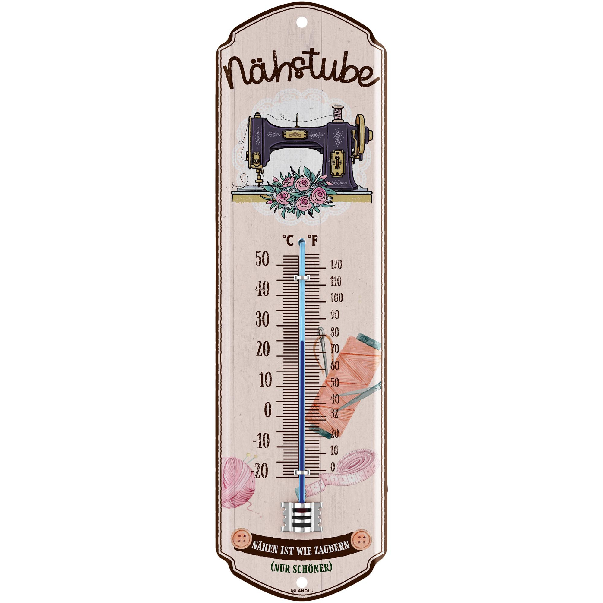Image of Sewing Sign – Sewing Room – Gifts For Sewing Enthusiasts, Retro Wall Thermometer, 8x28 Cm