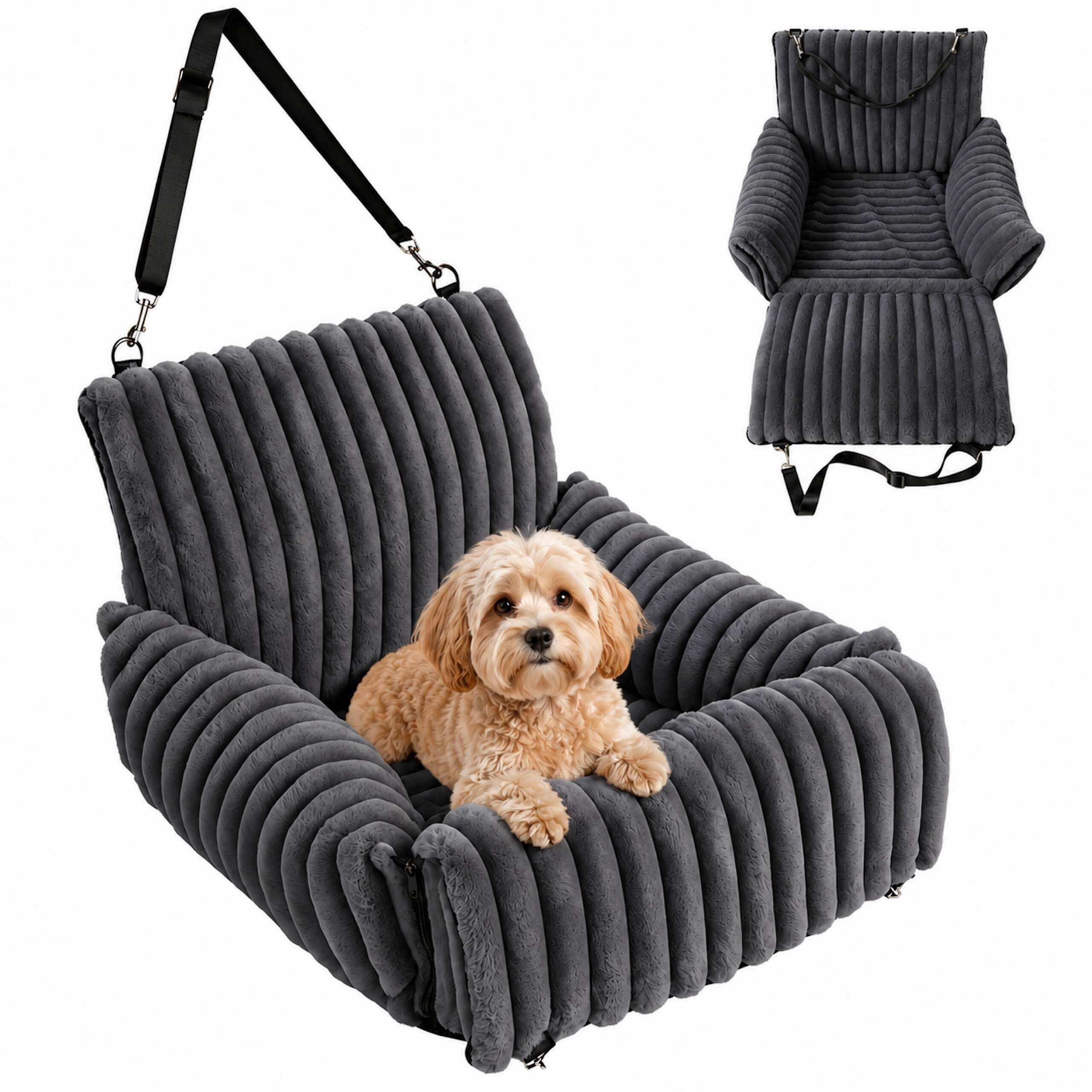 Dog Car Seat In Gray - (b)48x (h)38x (t)48 Cm
