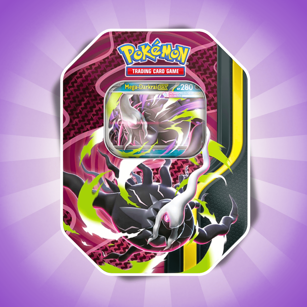 Image of Mega-darkrai Ex Tin Box German - 1 , 4 Booster Packs & 1 Code Card