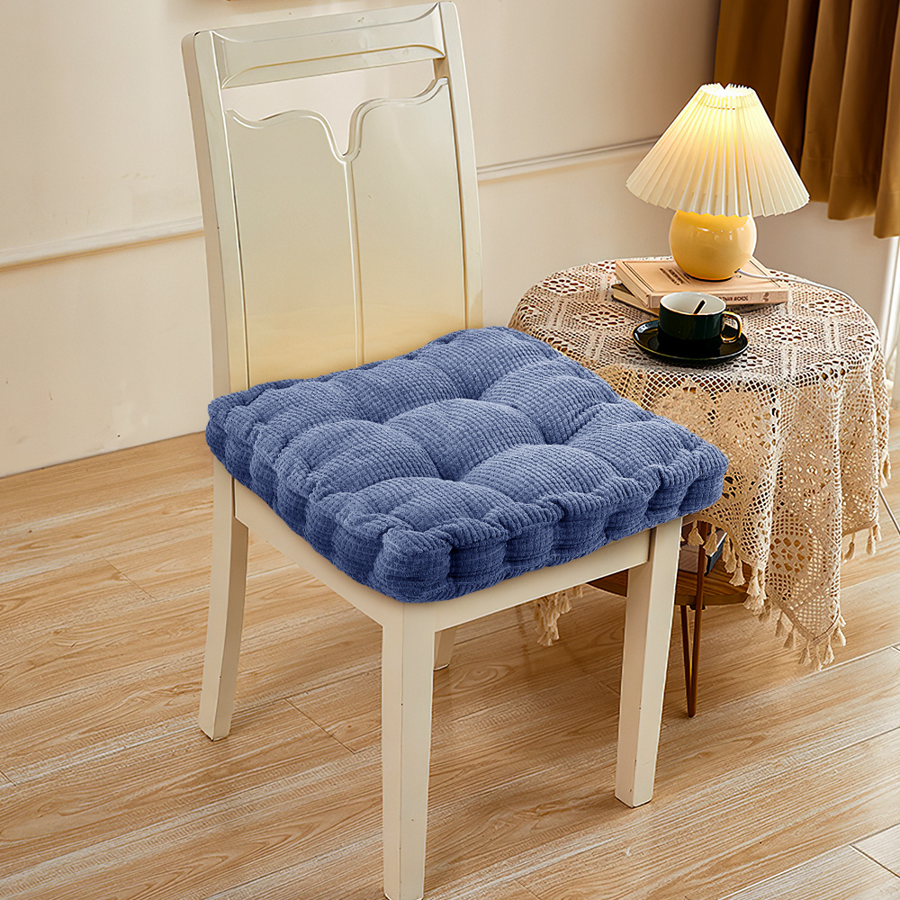 Blue Square Thick Non-Slip Cushion, 40cm, Casual Use