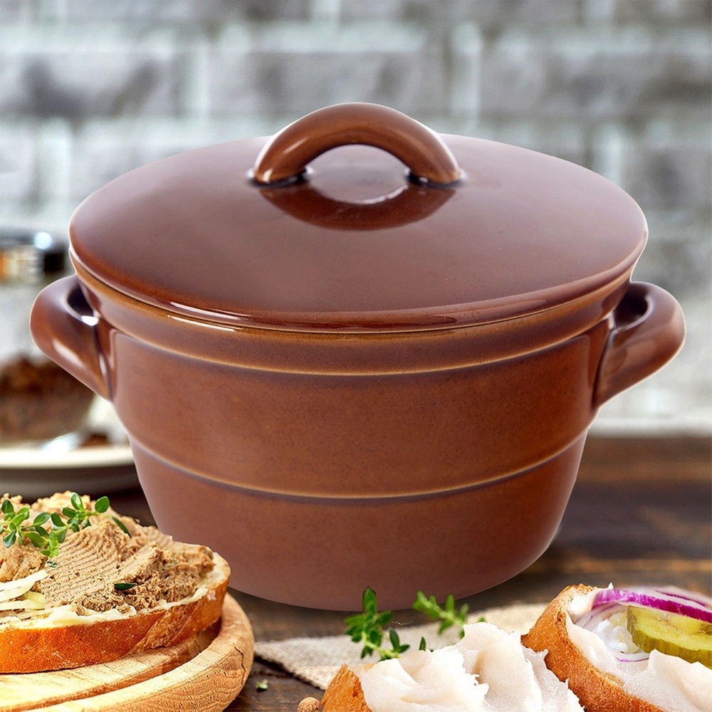 Image of Ceramic Fermentation Container With Lid, 650 Ml