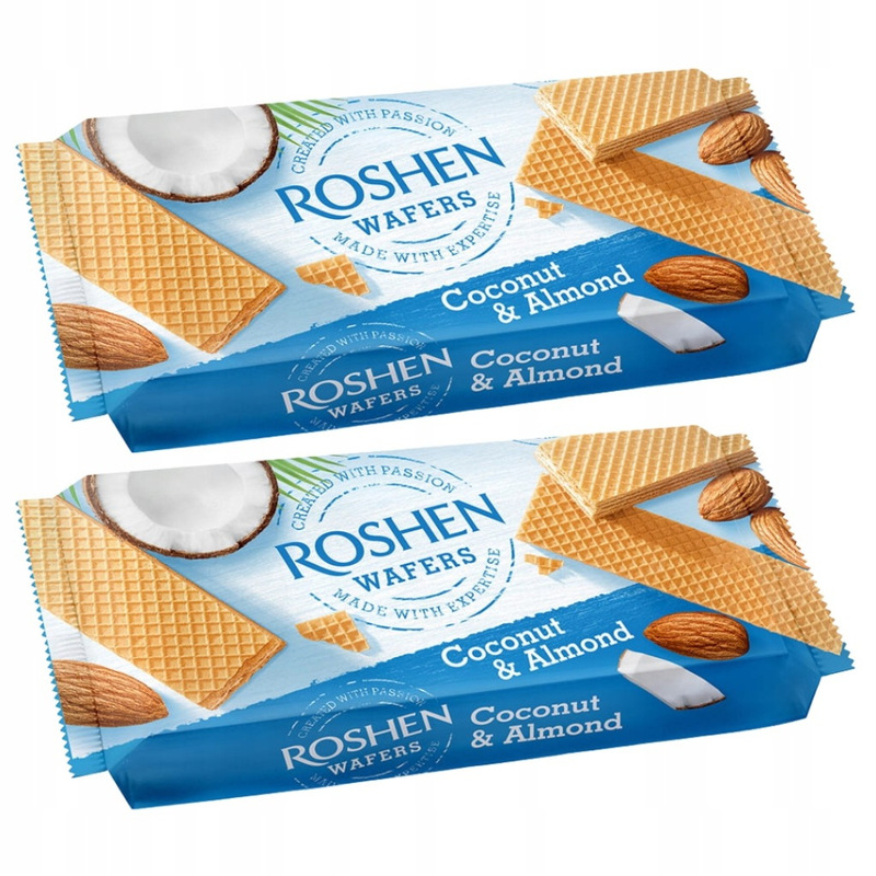 Image of Roshen Waffles With Coconut-almond Filling 216 G X 2 Pieces