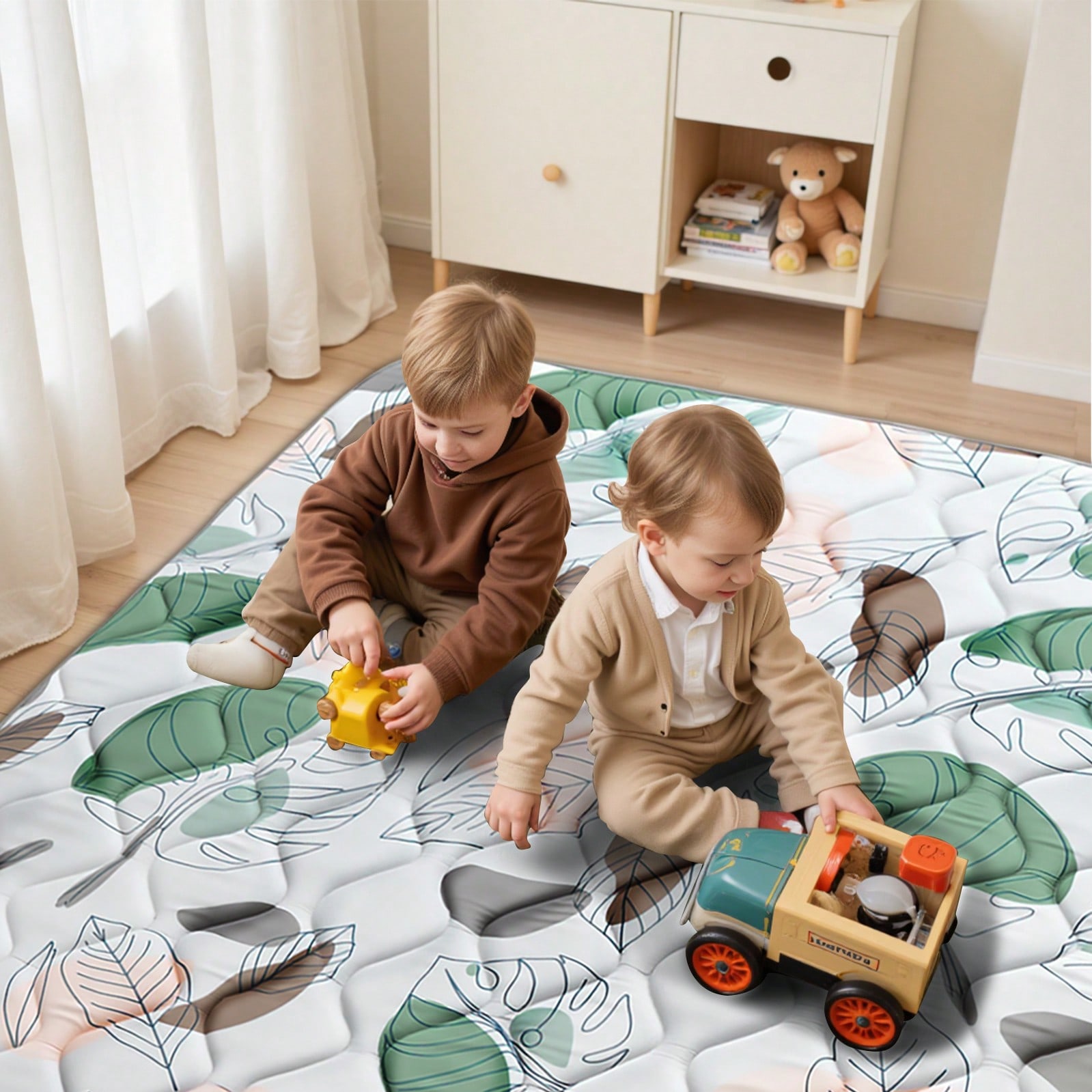 AGISLONE Baby Play Mats, Crawling Playpen Mat, Thicken Soft Padding Foam Playmat for Babies And Toddlers Infants, Foldable Crawling Mats