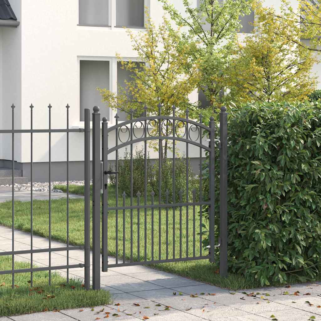 Image of Vidaxl Fence Gate Garden Gate Spike Gate Outdoor Barrier Patio Gate Steel Gate Arch Gate Security Fence Modern Gate Privacy Screen
