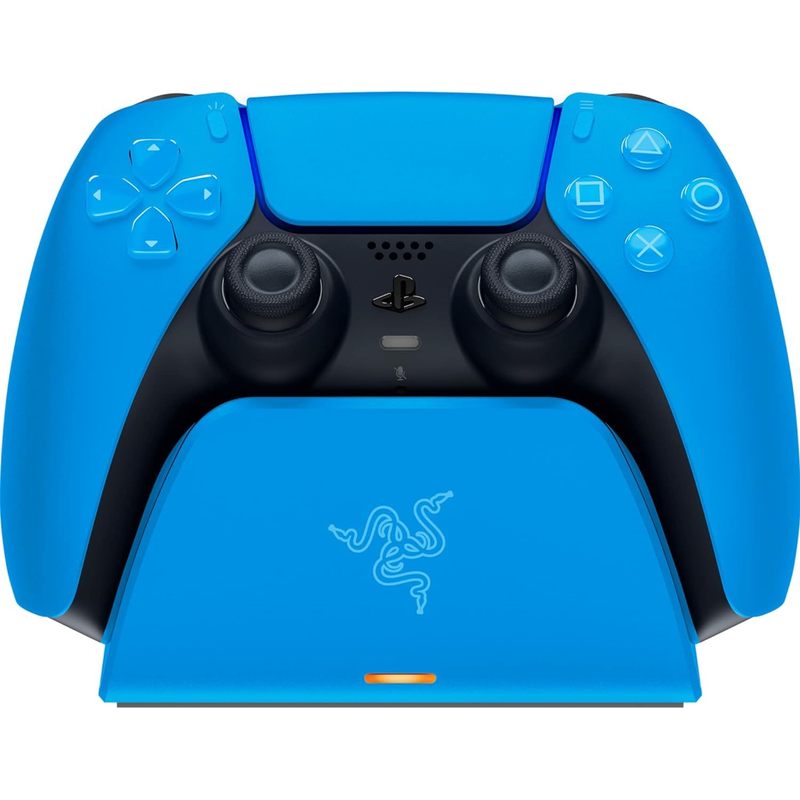 Image of Razer Quick Charging Station - Fast Charging Station For (fast Charging, Curved Shell Design, One-handed Operation, Usb Charging) Blue Universal Quick Charging Stand For Playstation 5 Blue