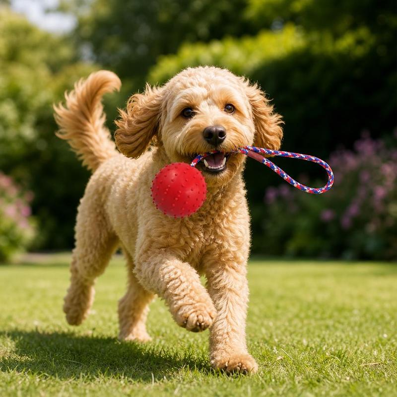 Rubber Ball Toy With Rope, Mixed Colors, 7x30cm, Dog Toys, Toys For Dogs, Dog Toys, Dog Supplies, Toys For Puppies, Interactive Dog Toys, , Chew Toys