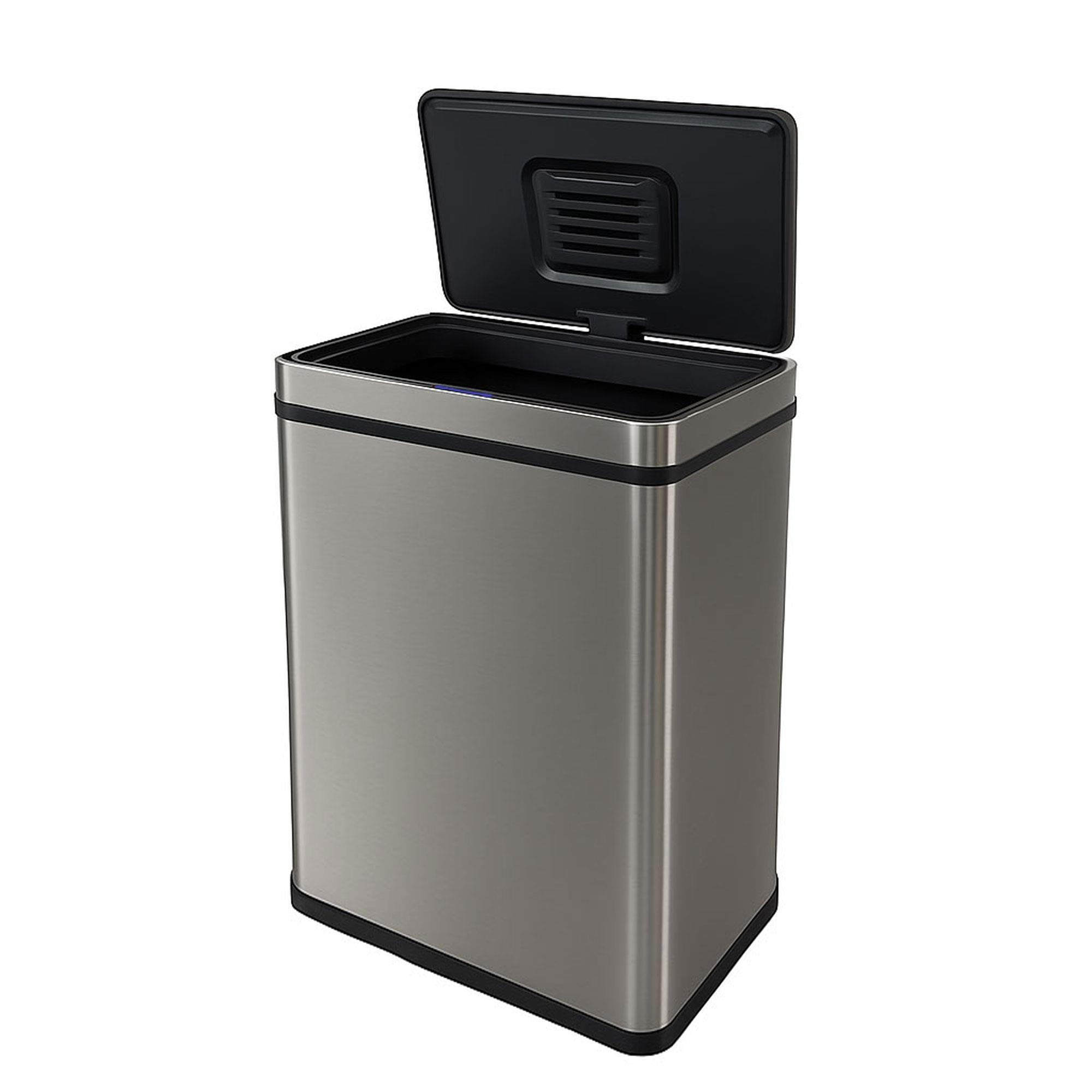 TEMU 50-70l Stainless Steel Trash Can With Automatic Sensor And Odor Filter Carbon Bins