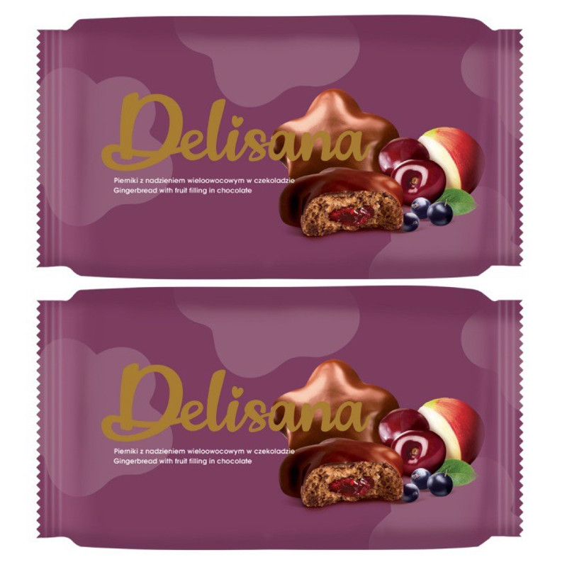 Image of Delisana Gingerbread Stars In Chocolate 200g X 2 Pieces