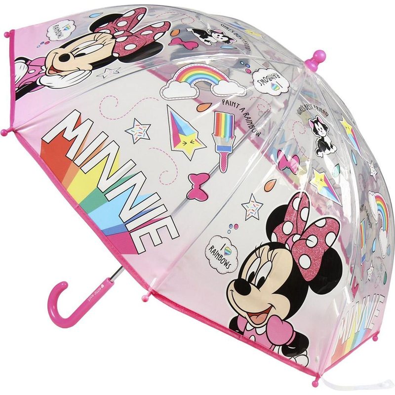 TEMU MINNIE MOUSE - Ombrello da Pioggia e Multicolore unisex a campana per bambini