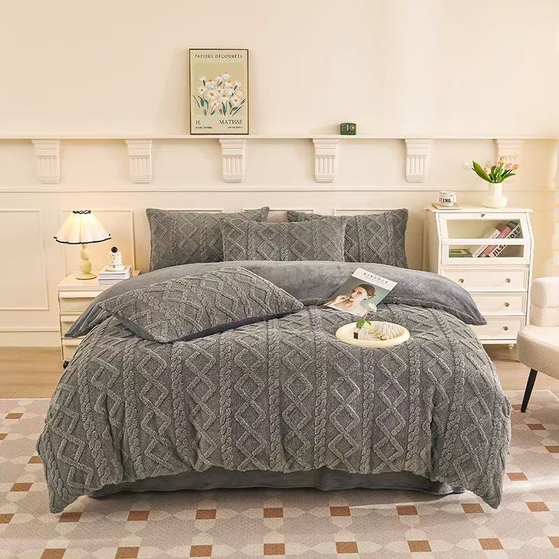 TEMU And Comfortable Skin-friendly Three-piece Bedding Set, Ultra-fluffy And Warm Duvet Cover And Pillowcase Three-piece Bedding Set, With Zipper