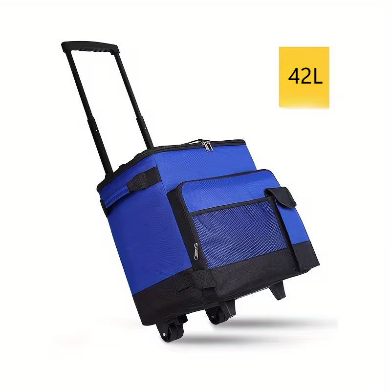 TEMU 42l Large-capacity Rolling Insulated Cooler, Leak-proof Soft Cooler Bag, Used As A Lunch Bag, Ideal For Camping, Hiking, Barbecues And Summer