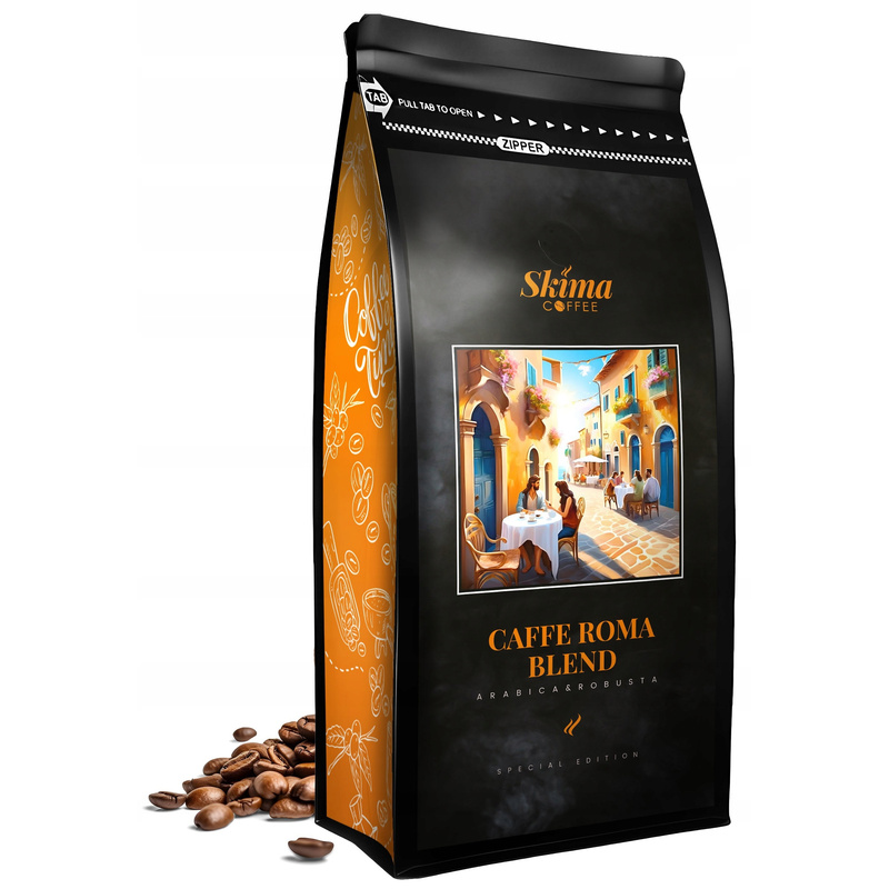 Coffee Beans 1kg Caffe Roma Blend (special Edition) For Espresso Machine + Free