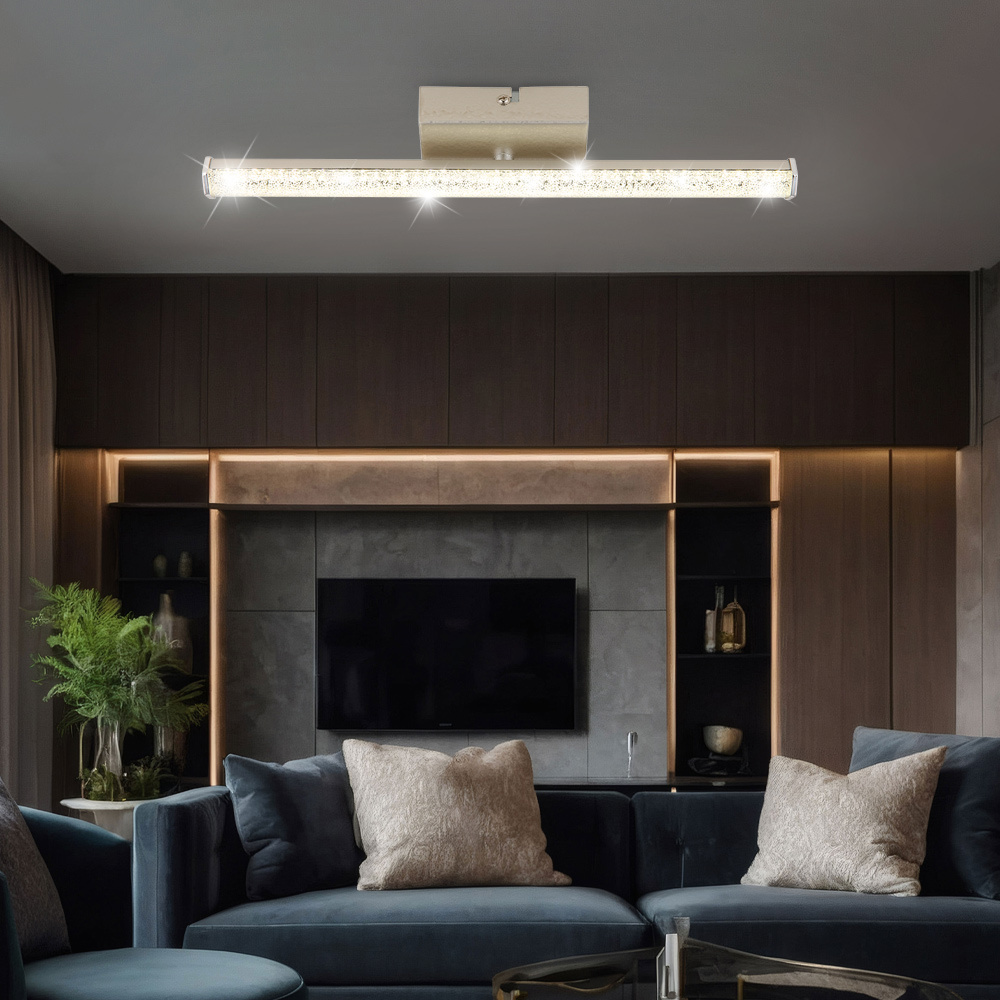 Ceiling Lamp Ceiling Light Living Room Lamp Silvery Crystal Lamp Led L 34, 2 Cm