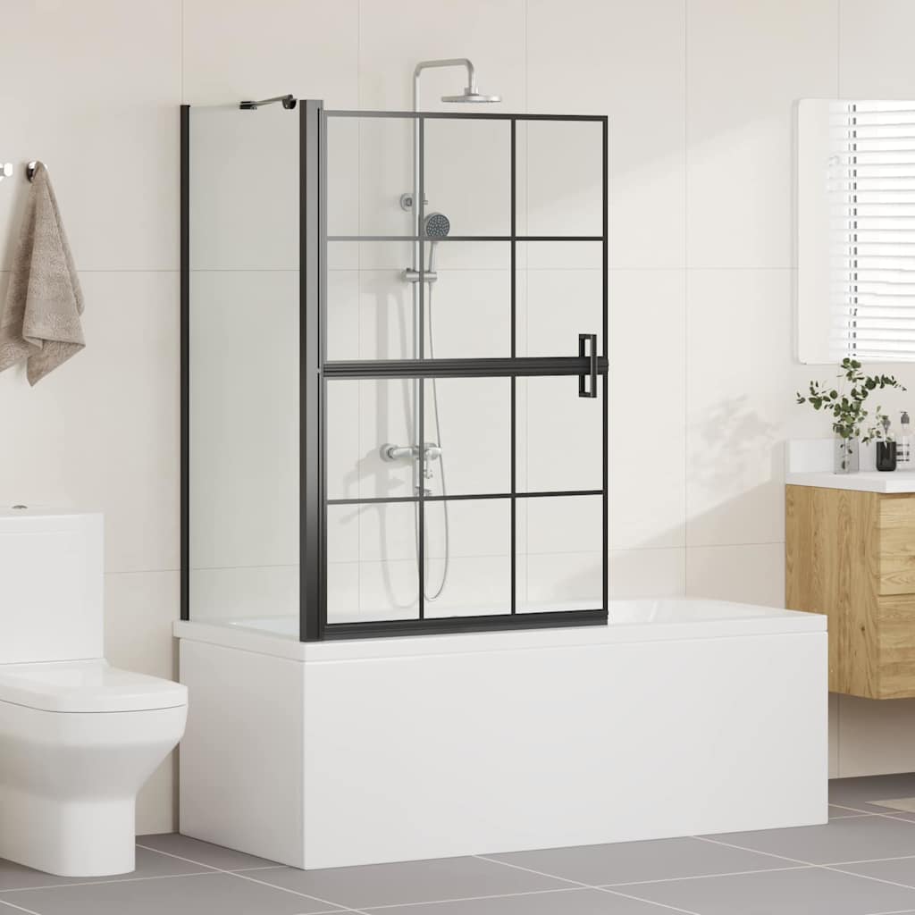 Mayfair Bath Shower Screen Black and Transparent