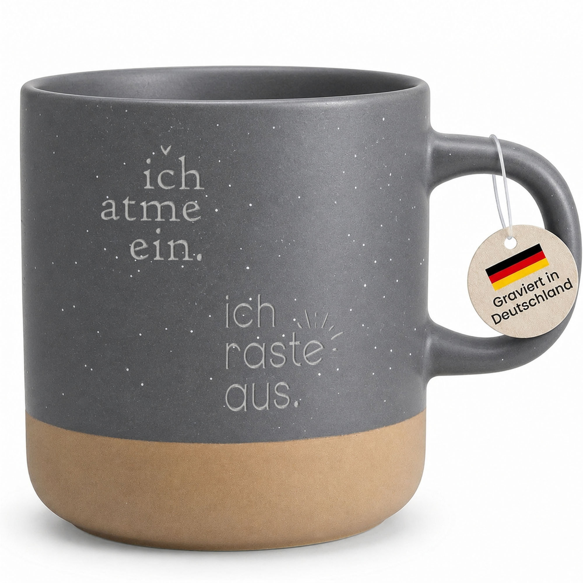 Funny Mug Engraving I , I Coffee Mug For Colleagues, , Family Original Gift Birthday Christmas Stoneware Gray - Handle Right