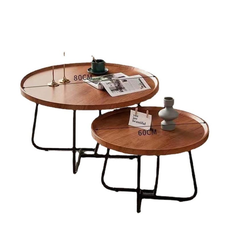 Image of Leisulif 2pcs Round Coffee , Minimalist Nesting Coffee Tables 20 Inch And 28 Inch Versatile Center Side Tables For Living Room Balcony Home Office