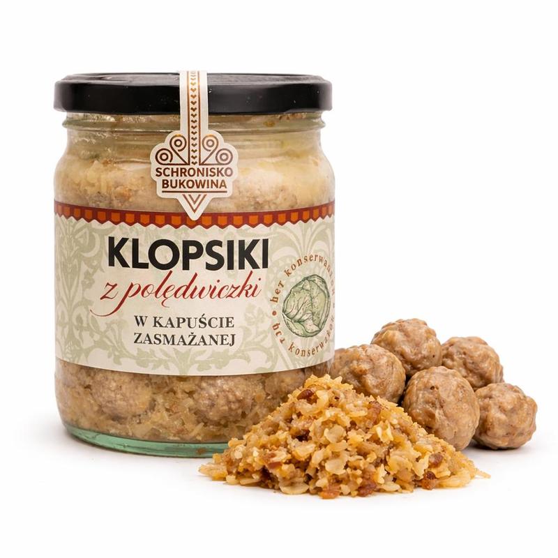 Image of Schronisko Bukowina Pork Fillet Meatballs In Fried Cabbage 370g, Ready-to-eat Premium Dish, Traditional Polish Cuisine, Tender Meat, Natural Ingredients