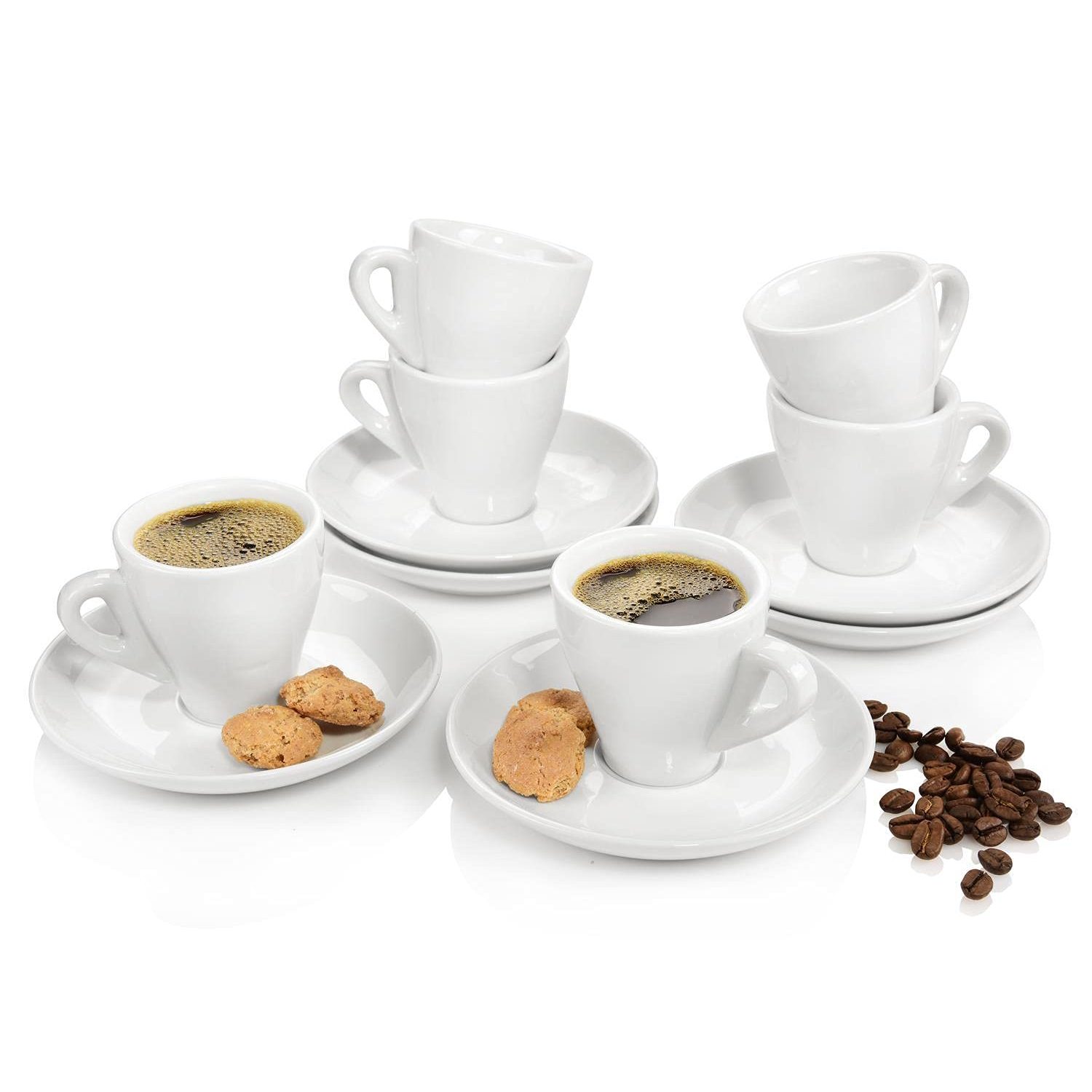 Image of Sänger Espresso Cup Set 12-piece In White Porcelain |