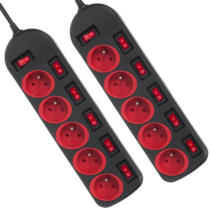 Image of Maclean Mce204 Power Strip With 5 Sockets And 2pcs