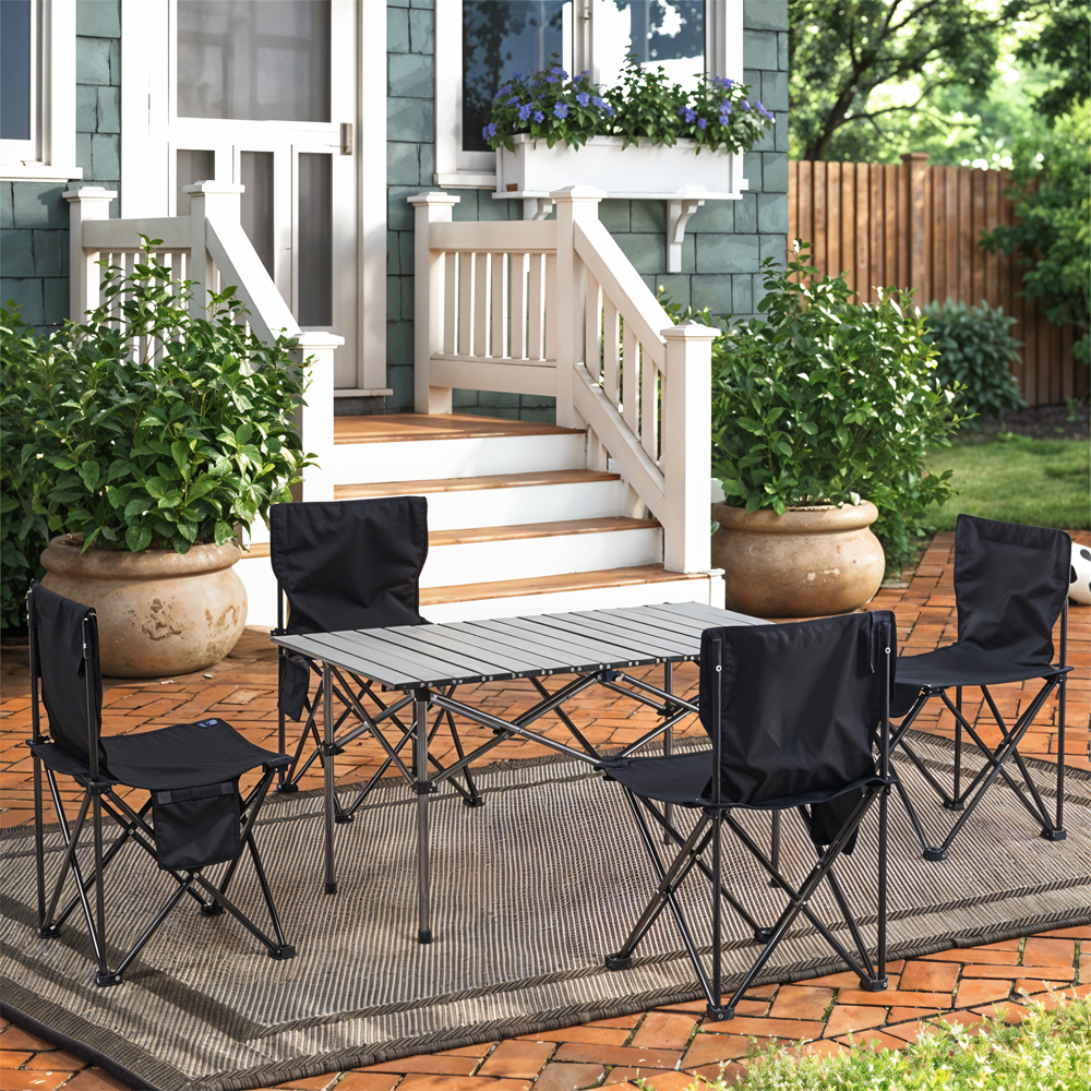 Rectangle Outdoor Table with 4 Chairs Set