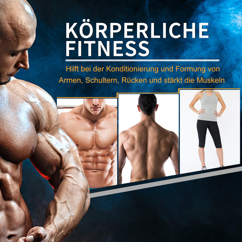 Short Dumbbell Set - Total 10 Kg - Muscle Training & Weightlifting - Black Rubber Steel