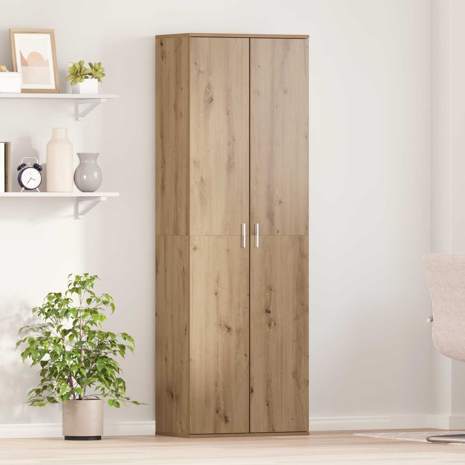 60 X 35 X 180 Cm Wood - Oak, Storage, Modern , Elegant Wood Furniture, Stylish Unit, Perfect Room Organization