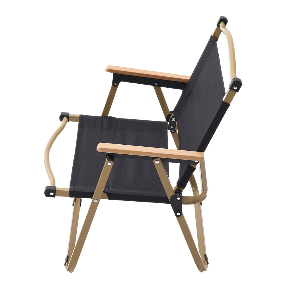 Black Outdoor Camping Folding Chair, Lightweight and Portable