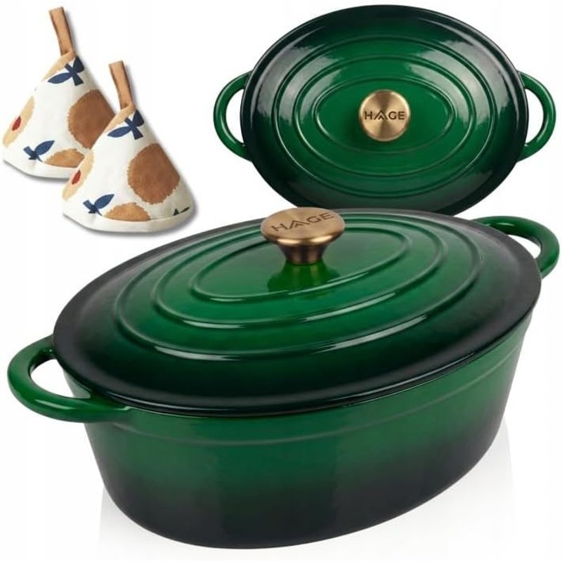 Image of Cast Iron Dutch Oven With Lid 6 L Enamelled For All Stove Types