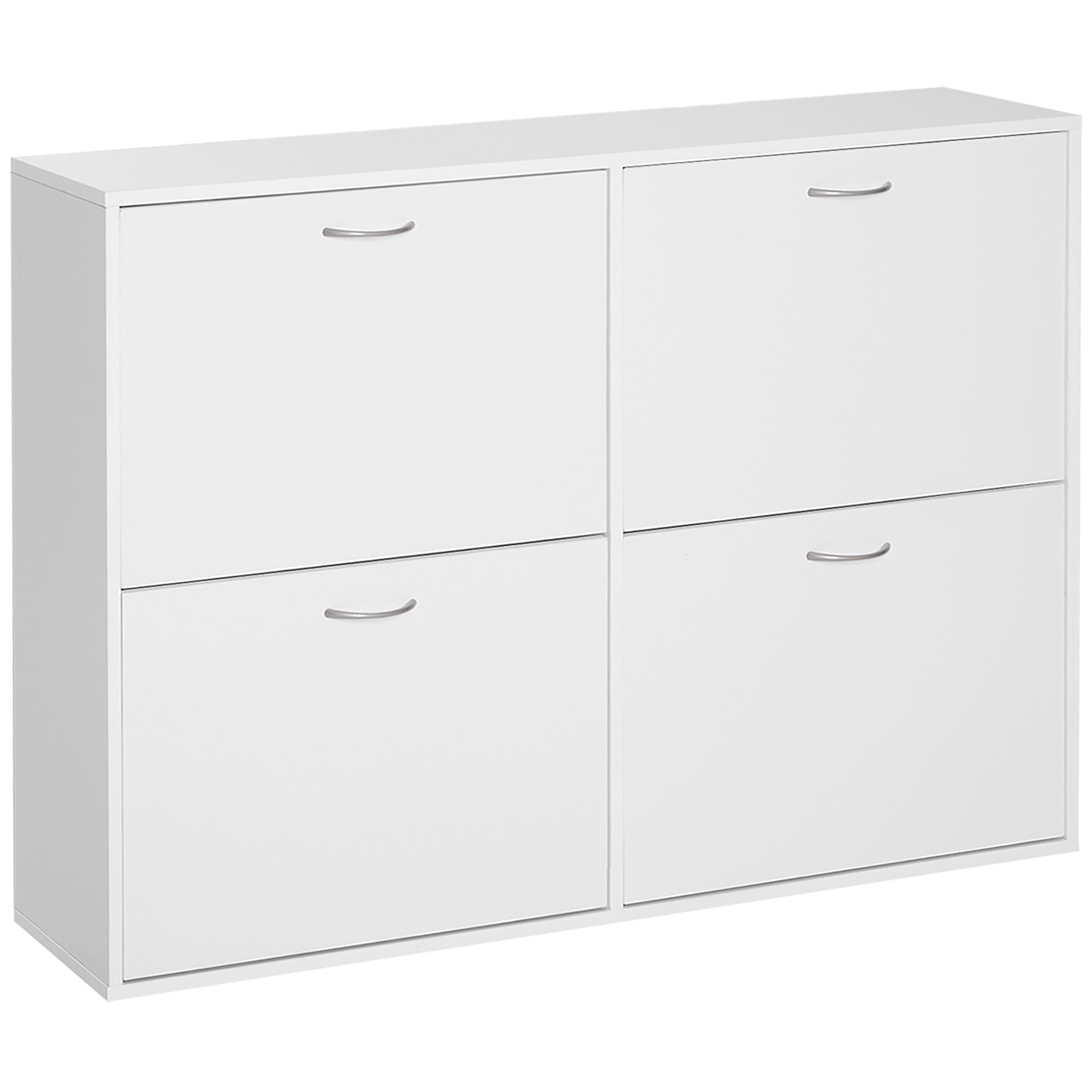 TEMU HOMCOM Mueble Zapatero Zapatero Moderno con 4 Cajones Abatibles y Estantes Ajustables para 16-24 de Zapatos para Pasillo Entrada 120x24x81 cm