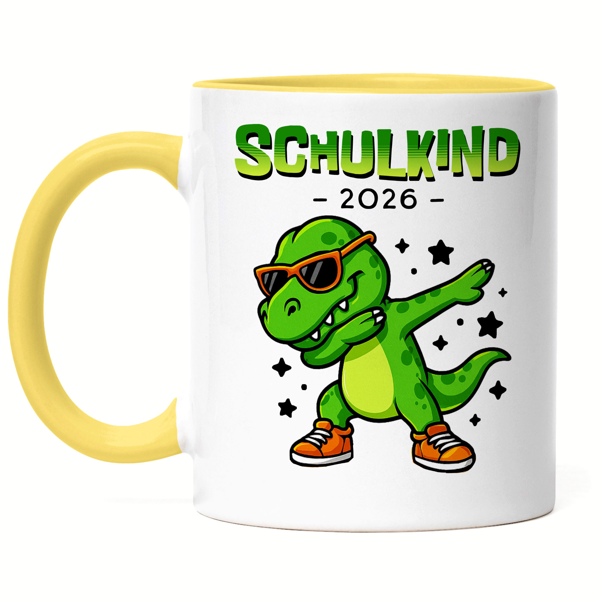 School Child 2026 Mug With Heart Handle, Dino Dabbing First Day Of School Gift For Boys, Cool