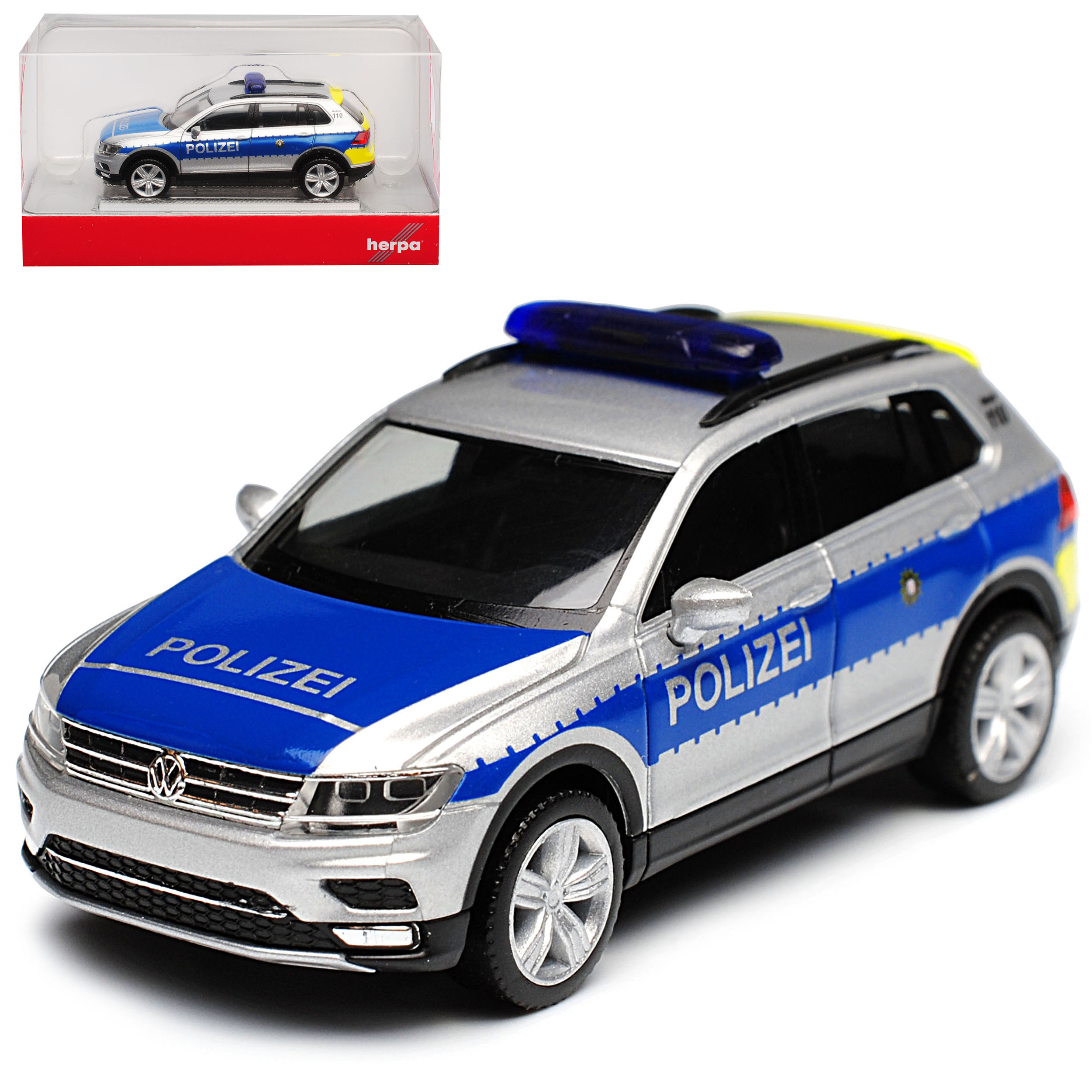 Vw Tiguan Ii Police Hesse Silver From 2015 H0 1/87 Model Car