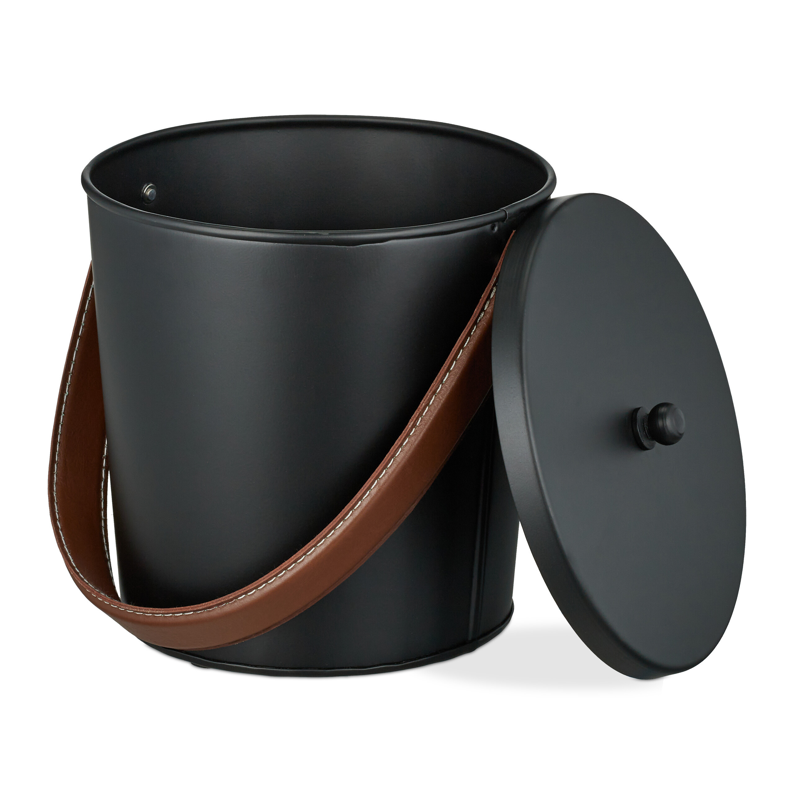 Ash Bucket In Black/brown - 4.5 Liter