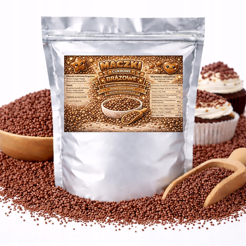 Brown Sugar Sprinkles - Topping For Cakes, Desserts, Waffles, Pastries 50g