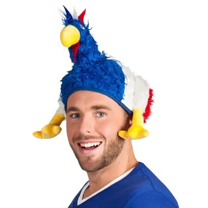 TEMU 62021 - Chapeau Poule Tricolore, Bleu-Blanc-Rouge, Fan, , France, Accessoire carnaval, Fête à thème, Fête à thème
