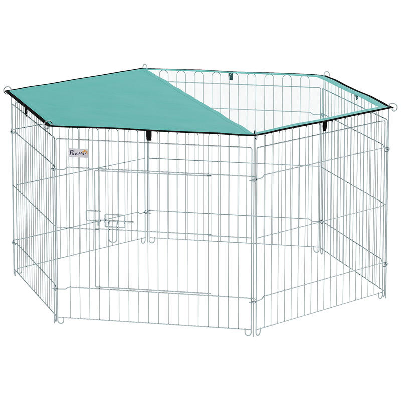 Modulaire stalen kooi met 6 panelen en 1 deur