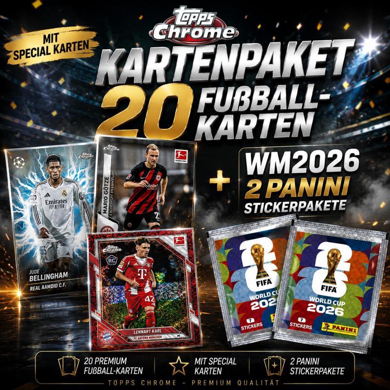 Fifa World Cup 2026 2x Sticker Pack + 20 Football Card Pack!