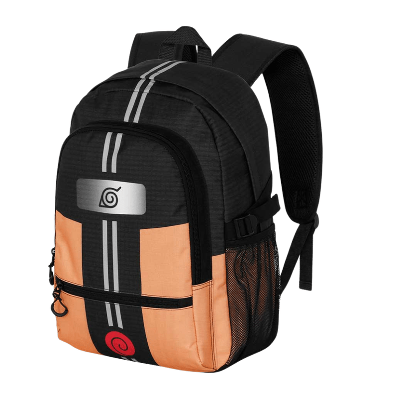 Two-compartment School Backpack Fan Orange - Black 31x44x18 Cm