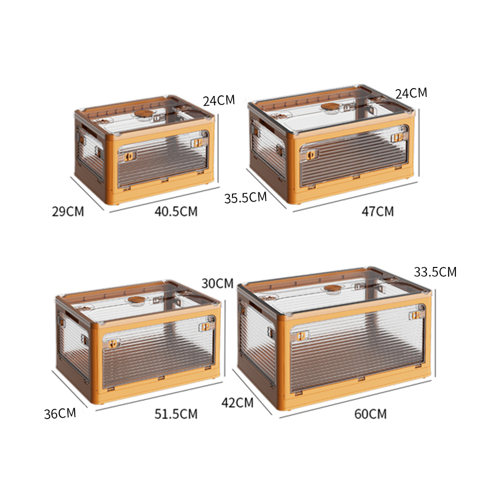 Transparent Foldable Plastic Storage Container with Detachable Wheels