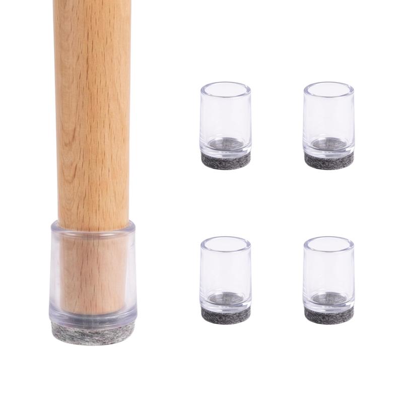 Image of Silicone Chair Leg Pads With Felt, 14 Mm, 4 Pcs