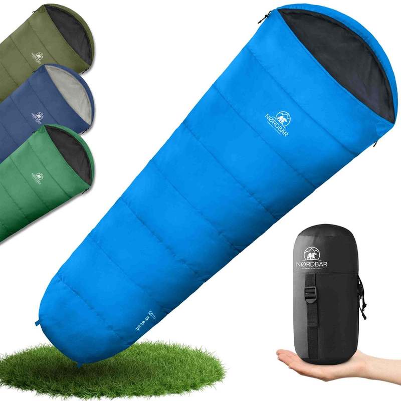 Image of Nordbär® Ultralight & Compact Summer Sleeping Bag [750g] With Small Pack Size | Lightweight & Warm Sleeping Bag [100gsm] | Hut Sleeping Bag For Outdoor, Camping, And Travel