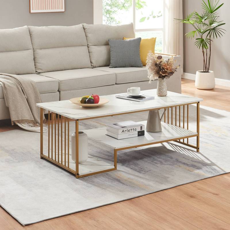 Coffee Table Klibro With 2 Shelves 120 X 60 X 42 Cm