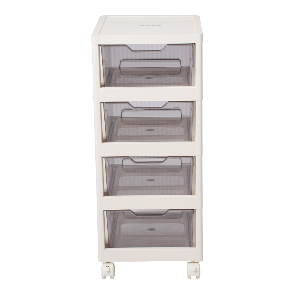 4 Layers Plastic Storage Drawers on Wheels