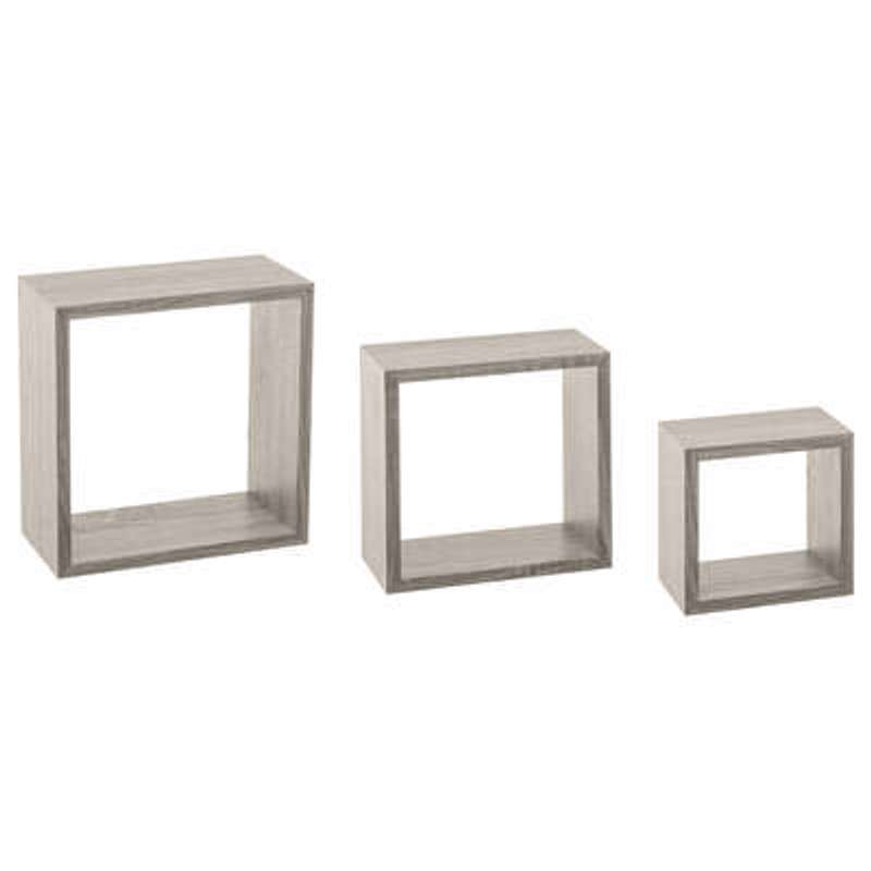 Cuadros Factory - 3-shelf Wall Cube Shape - Modern Organization | Versatile Design | Resistant Wood