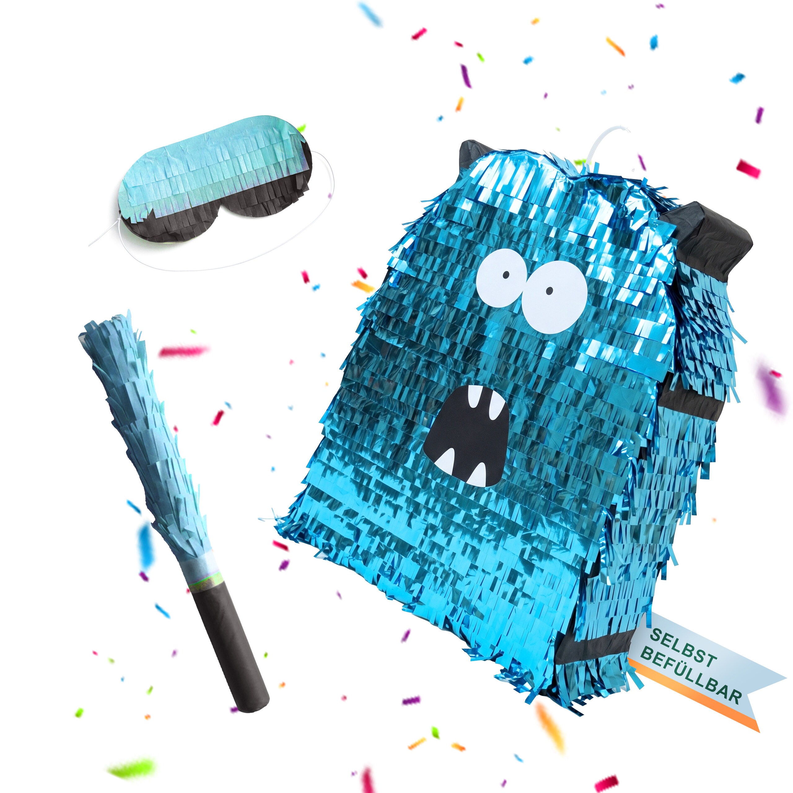 3-piece Piñata In Blue - (w)39 X (h)49.5 X (d)10 Cm