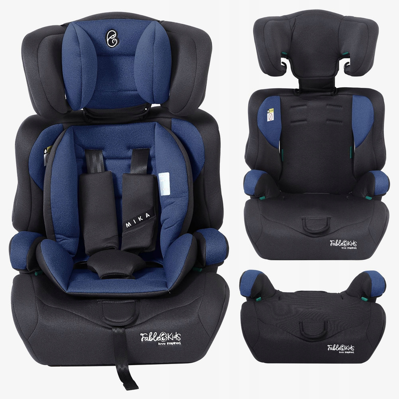 FableKids MIKA i-Size Dječje Sjedalo, Plavo, za Djecu 76-150 cm Visine, ECE R129/03 Certificirano, Podesivi Naslon za Glavu, 3-Točkasti Pojas, Jednostavna Montaža
