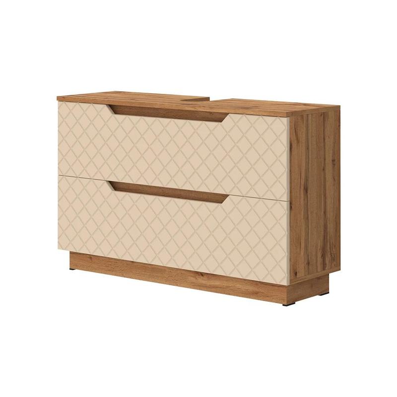 Image of Cashmere Washbasin Cabinet 99.4 X 62.5 Cm With 2 Drawers For The Bathroom Washbasin Cabinet With Drawers Bathroom Furniture For Washbasins The Bathroom Cabinet Chipboard, 16 Mm Bathroom