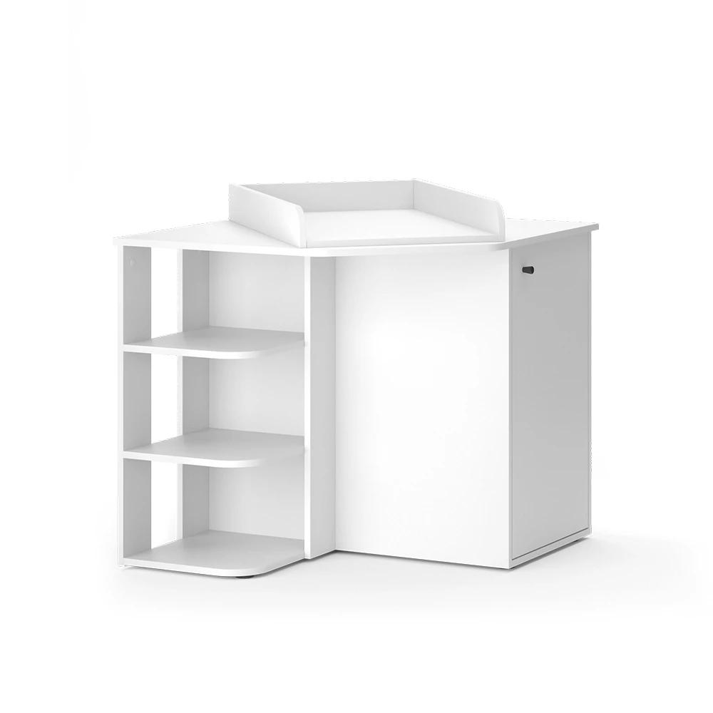 Image of Changing Table Kristian White 85 X 77.3 Cm With Door And Open Shelves Changing Table Changing Top For Changing Table The Living Room Cabinet Chipboard, 16 Mm Children's Room
